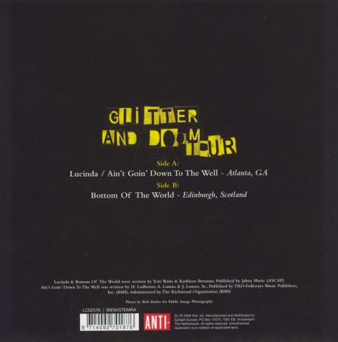 Tom Waits Live From The Glitter And Doom Tour 2008 7" vinyl single (7 inch record / 45) Dutch TMW07LI808683