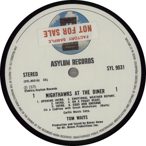 Tom Waits Nighthawks At The Diner - Factory Sample 2-LP vinyl record set (Double LP Album) UK TMW2LNI161289