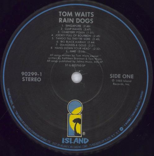 Tom Waits Rain Dogs vinyl LP album (LP record) US TMWLPRA836508