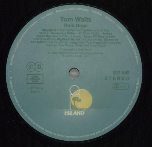 Tom Waits Rain Dogs vinyl LP album (LP record) UK TMWLPRA879785