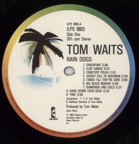 Tom Waits Rain Dogs vinyl LP album (LP record) UK TMWLPRA98487