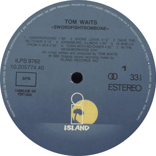 Tom Waits Swordfishtrombones vinyl LP album (LP record) Portuguese TMWLPSW707779