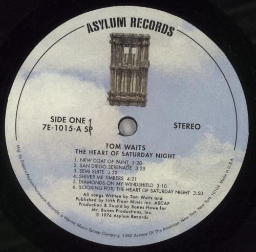 Tom Waits The Heart Of Saturday Night - 180 Gram Vinyl vinyl LP album (LP record) US TMWLPTH866790