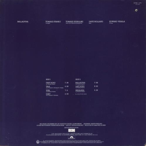 Tomasz Stanko Balladyna vinyl LP album (LP record) US 5OPLPBA796967