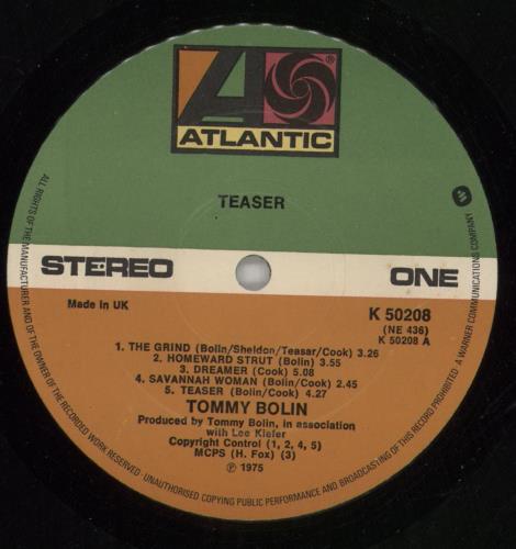 Tommy Bolin Teaser vinyl LP album (LP record) UK TBOLPTE718486