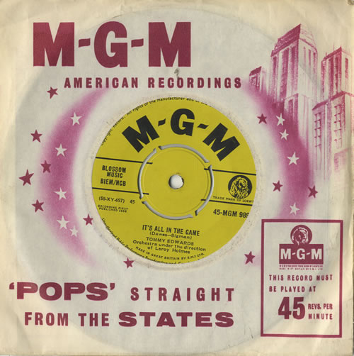 Tommy Edwards It's All In The Game 7" vinyl single (7 inch record / 45) UK T0M07IT420229