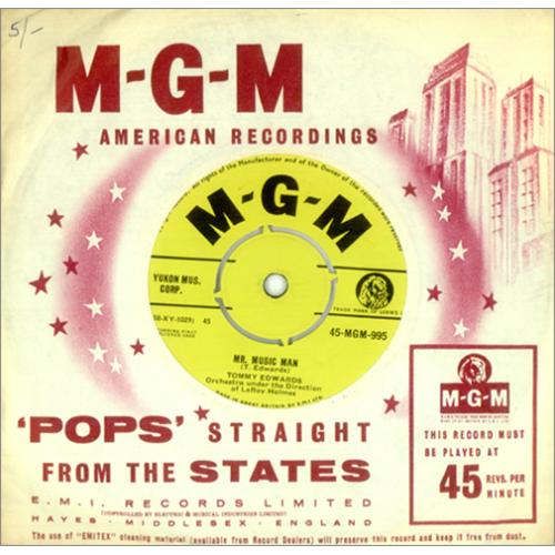 Tommy Edwards Mr. Music Man 7" vinyl single (7 inch record / 45) UK T0M07MR420098