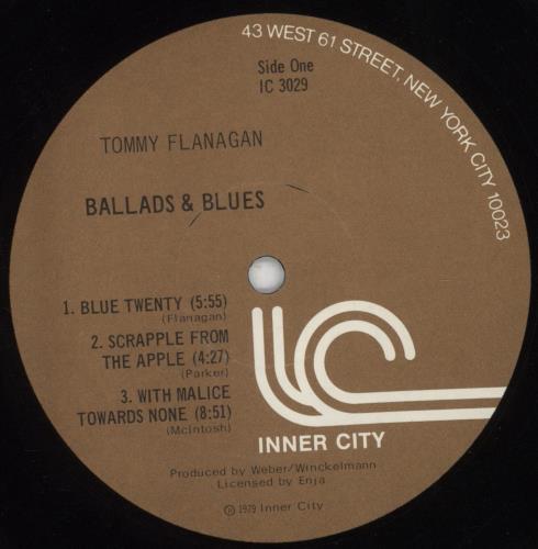 Tommy Flanagan Ballads & Blues vinyl LP album (LP record) US TFLLPBA851083