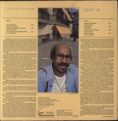 Tommy Flanagan Ballads & Blues vinyl LP album (LP record) US TFLLPBA851083