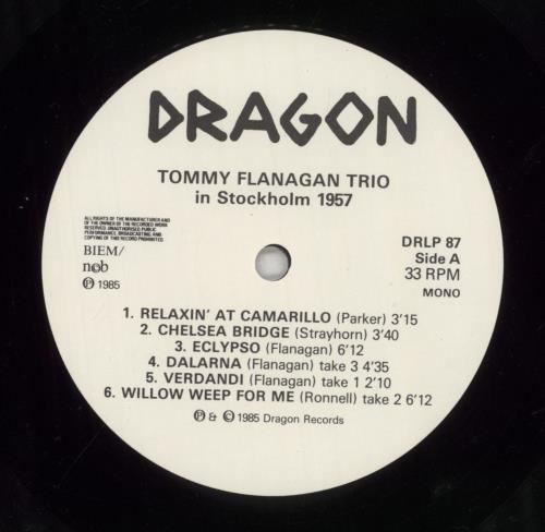 Tommy Flanagan In Stockholm 1957 - VG vinyl LP album (LP record) Swedish TFLLPIN855282
