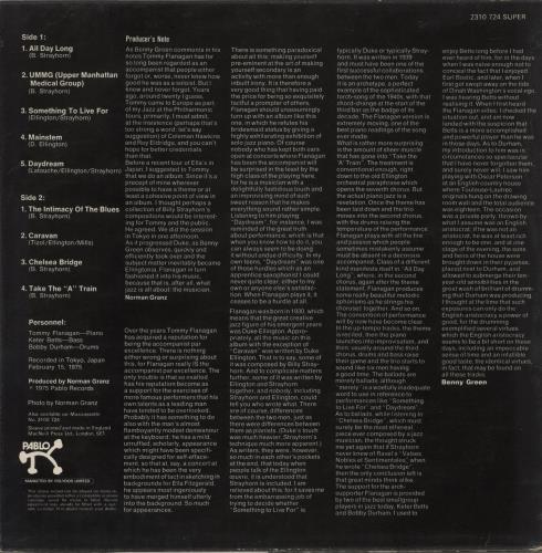 Tommy Flanagan The Tommy Flanagan Tokyo Recital - EX vinyl LP album (LP record) UK TFLLPTH868389