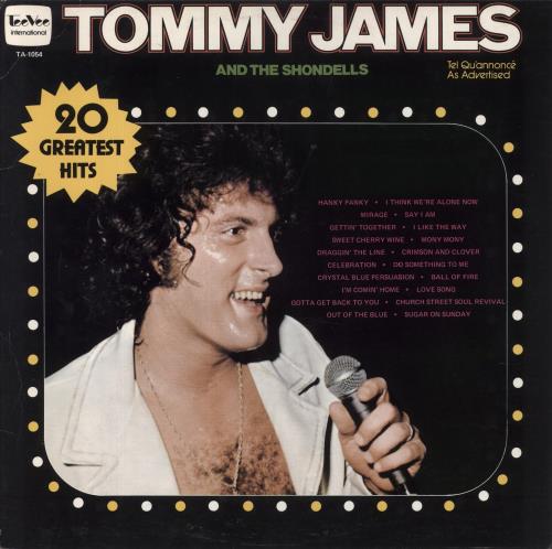 Tommy James & The Shondells 20 Greatest Hits vinyl LP album (LP record) UK T-JLPGR851761
