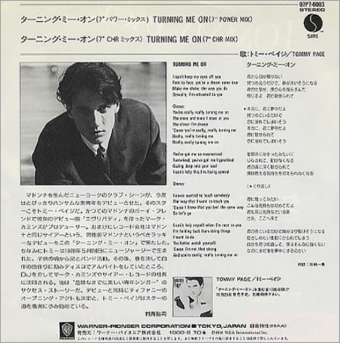 Tommy Page Turning Me On 7" vinyl single (7 inch record / 45) Japanese PGE07TU232563