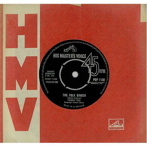 Tommy Roe The Folk Singer 7" vinyl single (7 inch record / 45) UK 1TR07TH408321