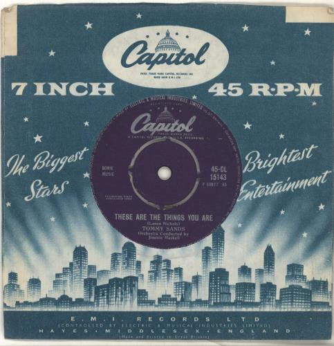 Tommy Sands These Are The Things You Are 7" vinyl single (7 inch record / 45) UK U3007TH697597