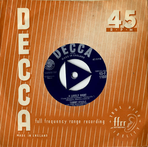 Tommy Steele A Lovely Night - 1st 7" vinyl single (7 inch record / 45) UK YTS07AL553312