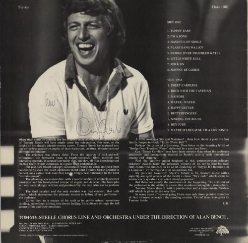 Tommy Steele Live At The Festival - Autographed vinyl LP album (LP record) UK YTSLPLI757947