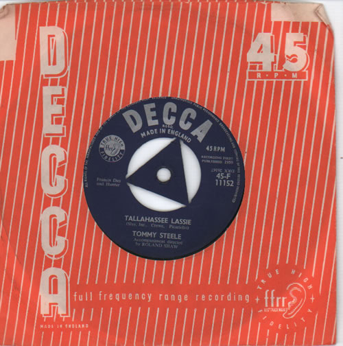 Tommy Steele Tallahassee Lassie 7" vinyl single (7 inch record / 45) UK YTS07TA571161