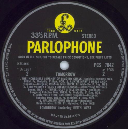 Tomorrow Tomorrow - 1st vinyl LP album (LP record) UK RRWLPTO814582