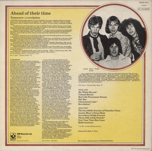 Tomorrow Tomorrow vinyl LP album (LP record) UK RRWLPTO595443