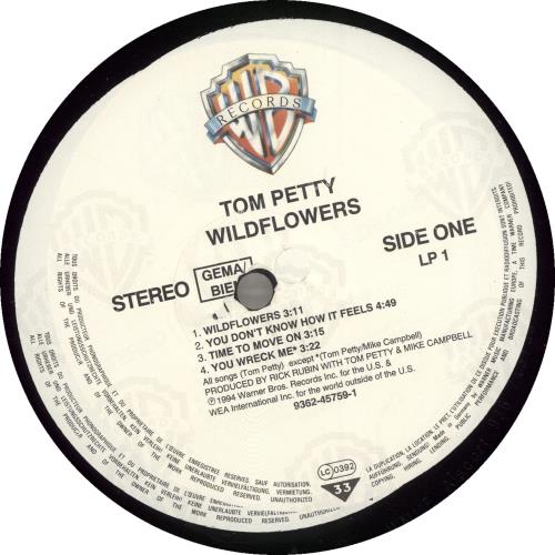 Tom Petty & The Heartbreakers Wildflowers German 2LP vinyl record set