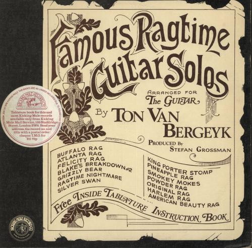 Ton Van Bergeyk Famous Ragtime Guitar Solo's vinyl LP album (LP record) UK V5PLPFA701574
