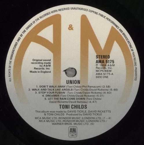 Toni Childs Union vinyl LP album (LP record) UK TCHLPUN479387