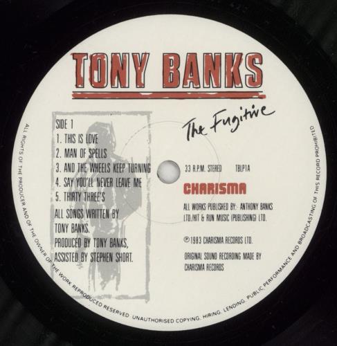 Tony Banks The Fugitive vinyl LP album (LP record) UK BNKLPTH727229