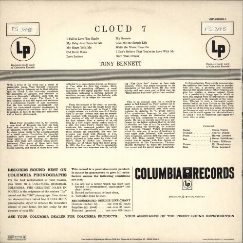 Tony Bennett Cloud 7 vinyl LP album (LP record) Spanish ONYLPCL712135