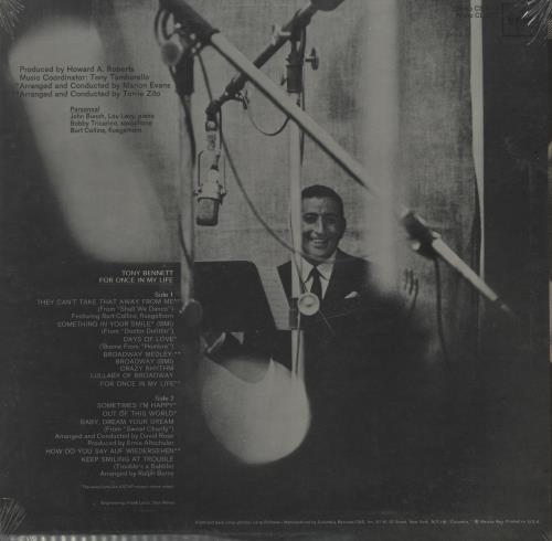 Tony Bennett For Once In My Life - Stereo - Sealed vinyl LP album (LP record) UK ONYLPFO773604