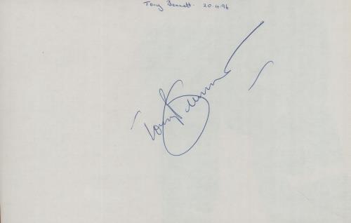 Tony Bennett Page From An Autograph Book memorabilia UK ONYMMPA659130