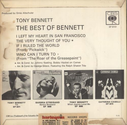 Tony Bennett The Best Of Bennett 7" vinyl single (7 inch record / 45) UK ONY07TH548546