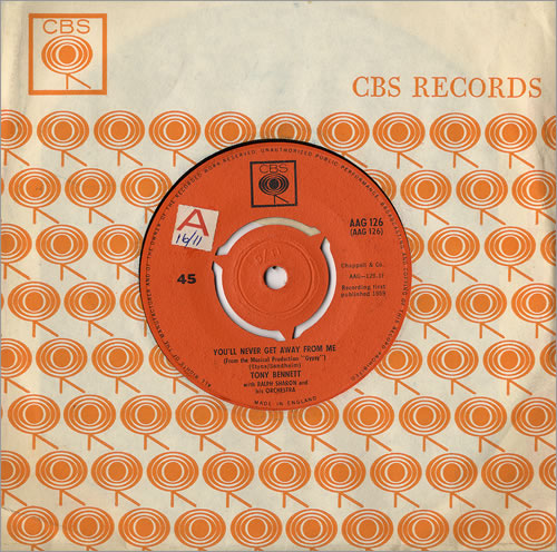 Tony Bennett You'll Never Get Away From Me 7" vinyl single (7 inch record / 45) UK ONY07YO480628