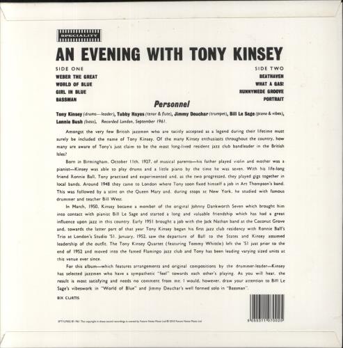 Tony Kinsey An Evening With Tony Kinsey "Mr. Percussion" vinyl LP album (LP record) UK U94LPAN857249