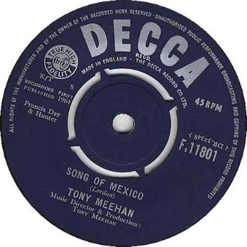 Tony Meehan Song Of Mexico 7" vinyl single (7 inch record / 45) UK 6T107SO269872