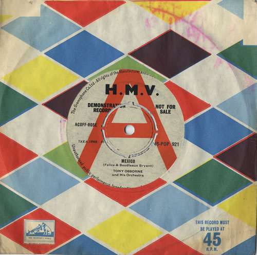 Tony Osborne Mexico - A Label 7" vinyl single (7 inch record / 45) UK OSB07ME467669