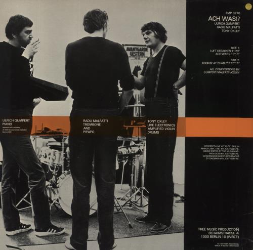 Tony Oxley Ach Was!? vinyl LP album (LP record) German TOXLPAC856091