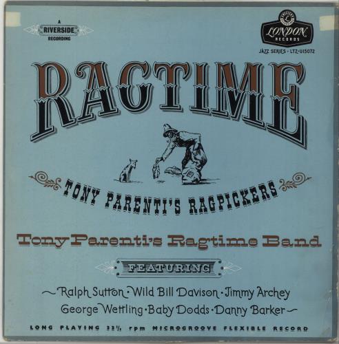 Tony Parenti's Ragpickers Trio Ragtime vinyl LP album (LP record) UK XQRLPRA675563