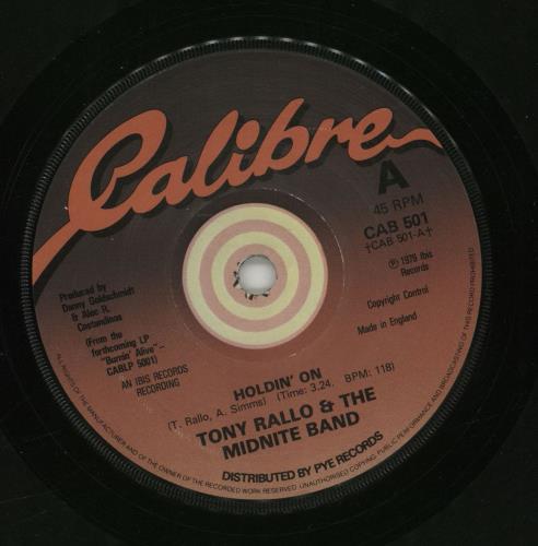 Tony Rallo And The Midnite Band Holdin' On 7" vinyl single (7 inch record / 45) UK WPW07HO677418