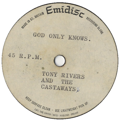 Tony Rivers & The Castaways God Only Knows - Acetate 7" vinyl single (7 inch record / 45) UK R&C07GO576210