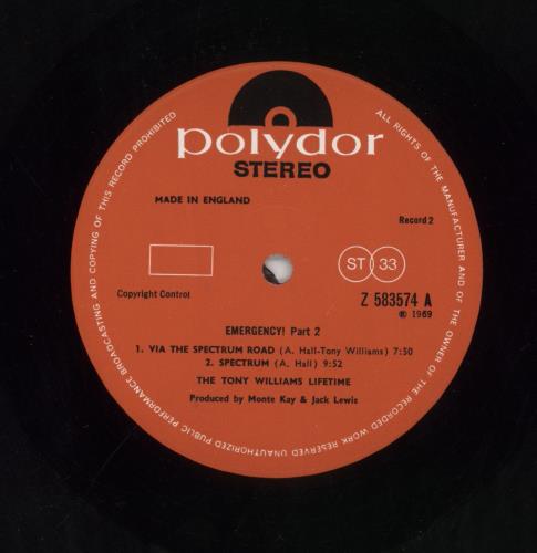 Tony Williams (Jazz) Emergency! - EX 2-LP vinyl record set (Double LP Album) UK TNY2LEM607055