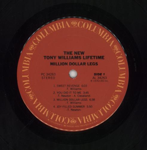 Tony Williams (Jazz) Million Dollar Legs vinyl LP album (LP record) US TNYLPMI606253