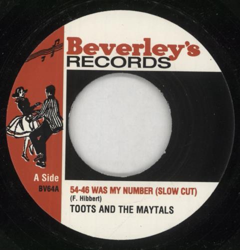 Toots & The Maytals 54-46 Was My Number (Slow Cut) 7" vinyl single (7 inch record / 45) UK OO907WA859891