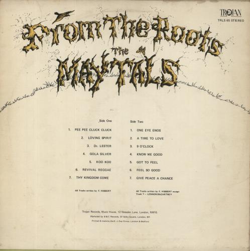 Toots & The Maytals From The Roots vinyl LP album (LP record) UK OO9LPFR859476