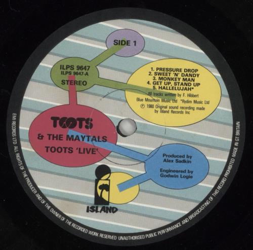 Toots & The Maytals Live vinyl LP album (LP record) UK OO9LPLI586191