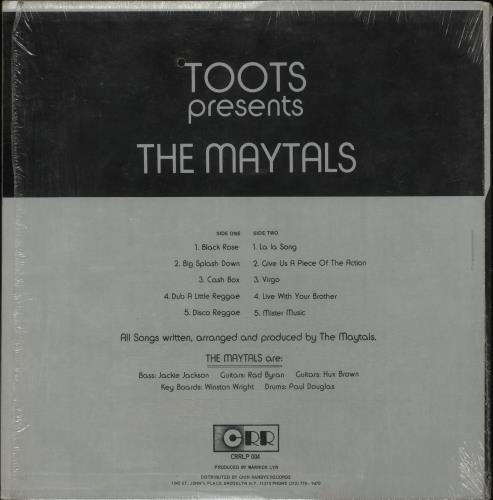 Toots & The Maytals Toots Presents The Maytals vinyl LP album (LP record) US OO9LPTO705220