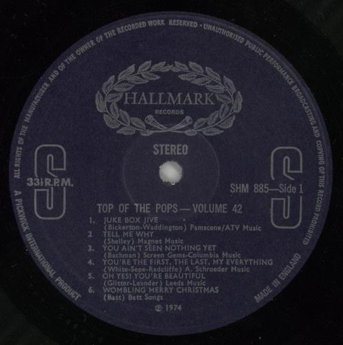 Top Of The Pops Top Of The Pops Vol. 42 vinyl LP album (LP record) UK T6FLPTO466388