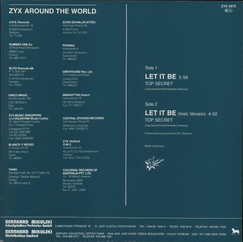 Top Secret Let It Be 12" vinyl single (12 inch record / Maxi-single) German X9112LE726092