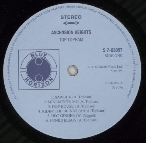 Top Topham Ascension Heights - 180gm Vinyl vinyl LP album (LP record) UK V66LPAS866963