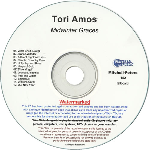 Tori Amos Midwinter Graces CD single (CD5 / 5") US TORC5MI493624